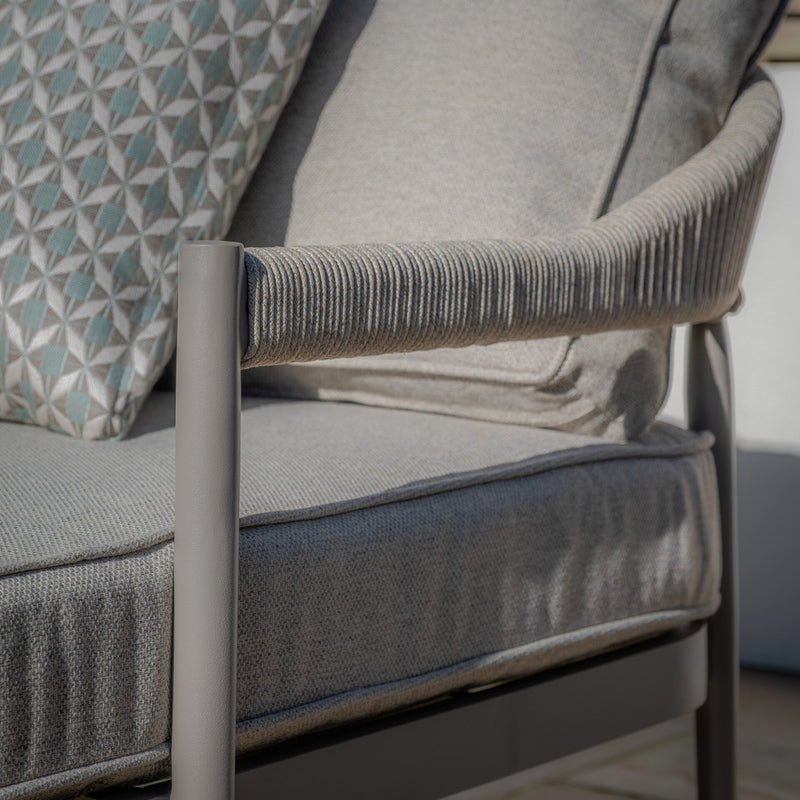 Maze - Florence Rope Weave Double Sunloungers with Round Coffee Table
