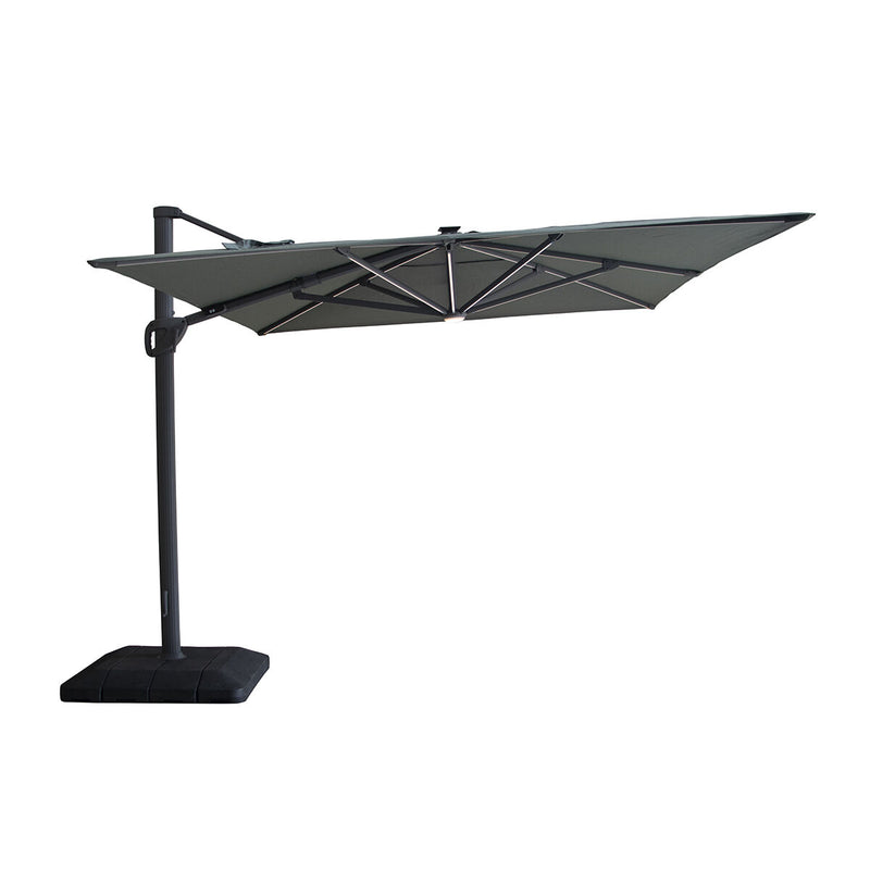 Maze Aramis Solar LED 3m x 4m Rectangular Cantilever Parasol - lifestyle garden setting