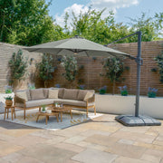 Maze Aramis Solar LED 3.5m Round Cantilever Parasol - side view