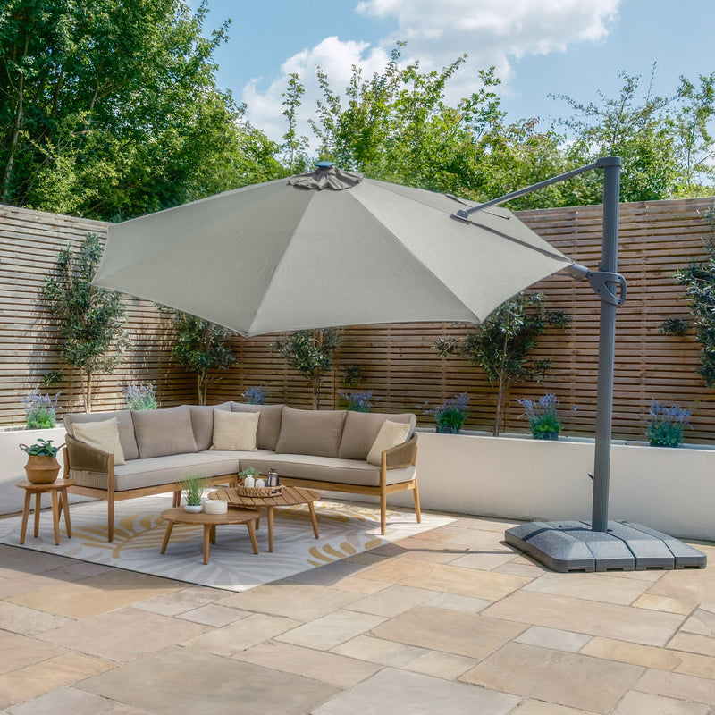 Maze Aramis Solar LED 3.5m Round Cantilever Parasol - LED lighting detail