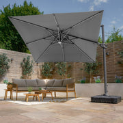 Maze Apollo Solar LED 3m x 3m Square Cantilever Parasol - side view