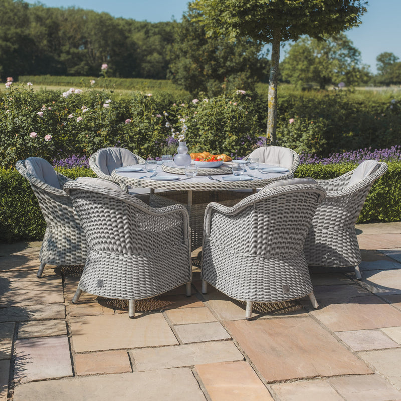 Maze Oxford 6 Seat Round Rattan Dining Set – angle view