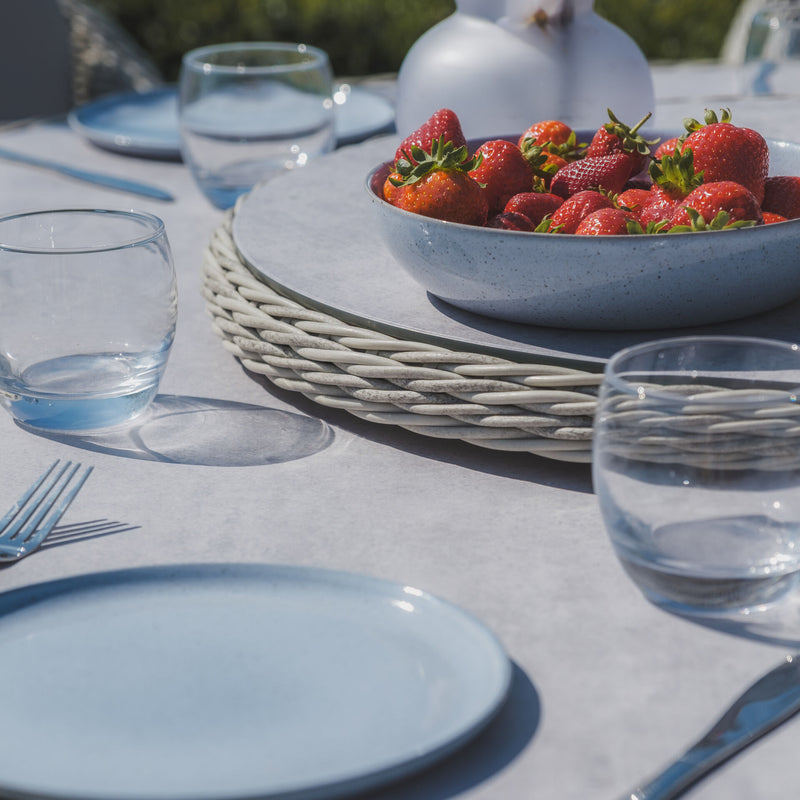 Maze Oxford 6 Seat Round Dining Set – ceramic glass table top detail