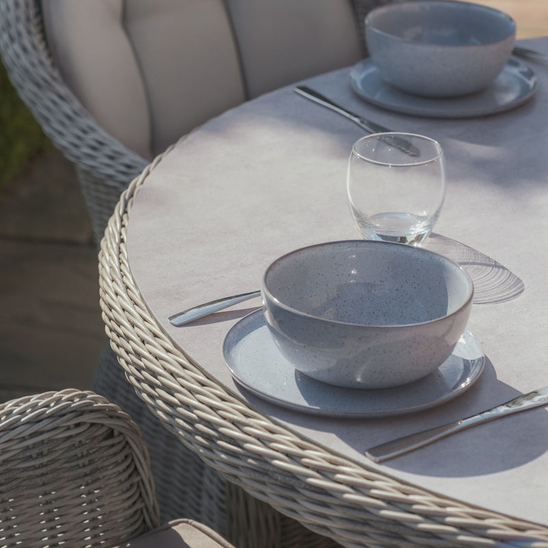 Maze Oxford 4 Seat Rattan Dining Set – garden lifestyle setting