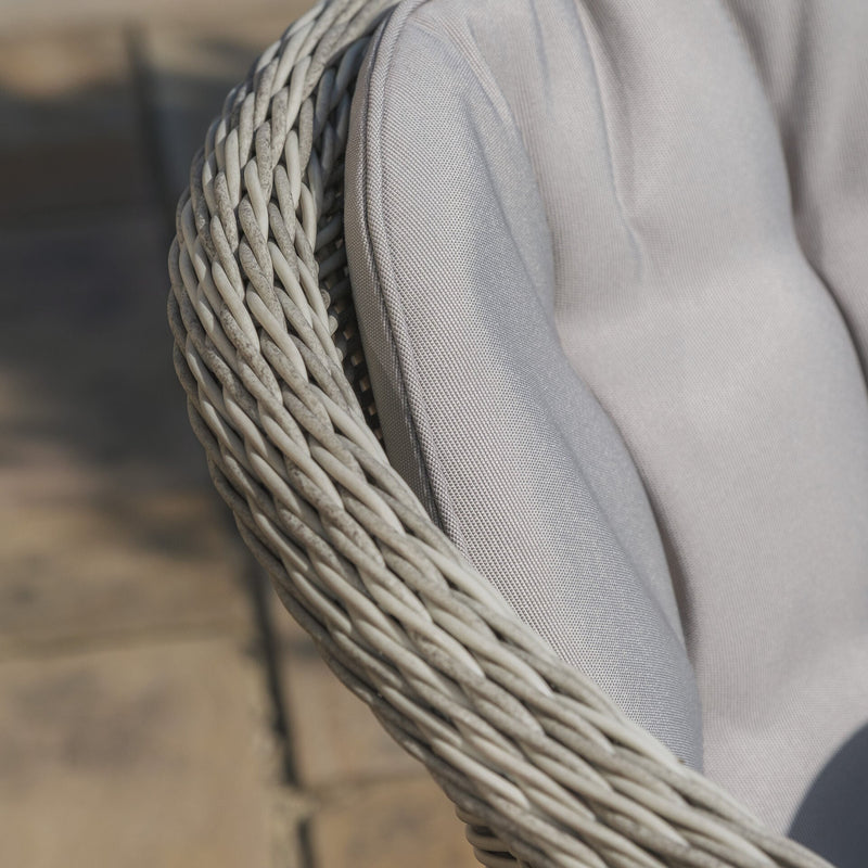 Maze Oxford Heritage Rattan Dining Set – ceramic glass table close-up