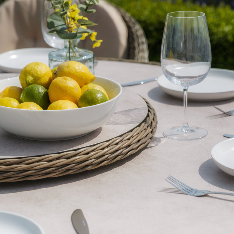 Maze Winchester 6 Seat Round Dining Set – ceramic glass table detail