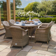 Maze Winchester 6 Seat Oval Rattan Dining Set – side angle