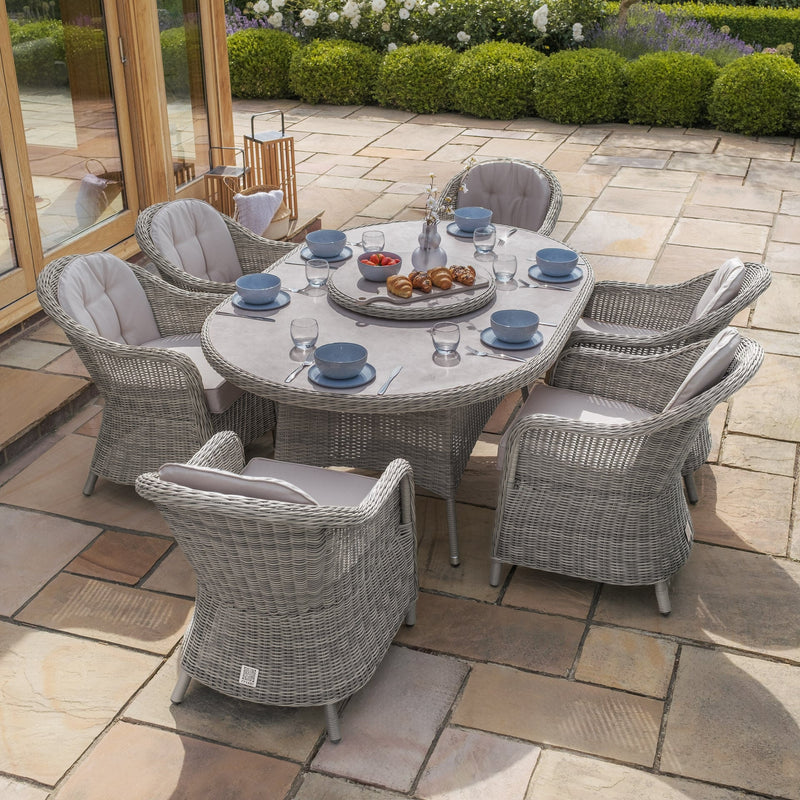 Maze Oxford 6 Seat Oval Dining Set - Ceramic Glass