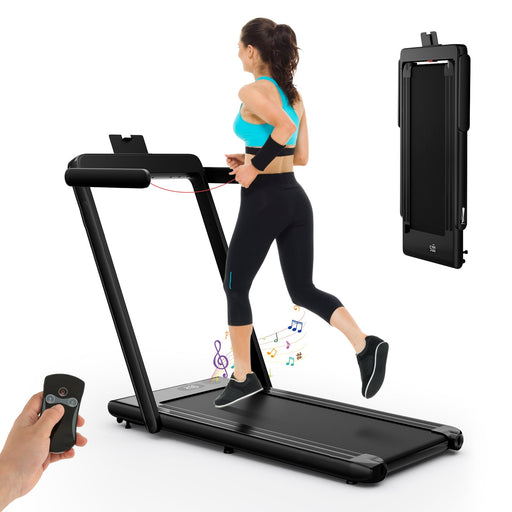 2.25HP Foldable Walking Pad Treadmill with Remote Black