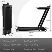 2.25HP Foldable Walking Pad Treadmill with Remote Black - view 3