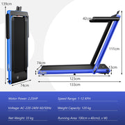 2.25HP Foldable Walking Pad Treadmill with Remote Black - view 7