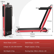 2.25HP Foldable Walking Pad Treadmill with Remote Black - view 11