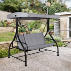 3 Seater Garden Swing Chair with Adjustable Canopy and Cushions