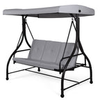 3 Seater Garden Swing Chair with Adjustable Canopy and Cushions