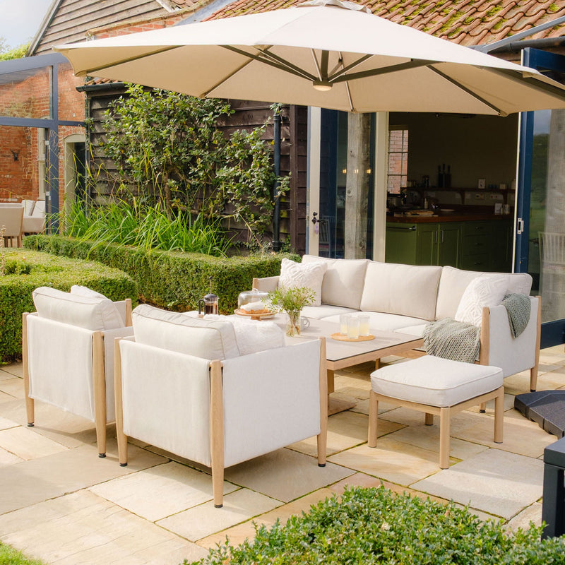 Maze Burford 3 Seat Sofa Dining Set - Almond