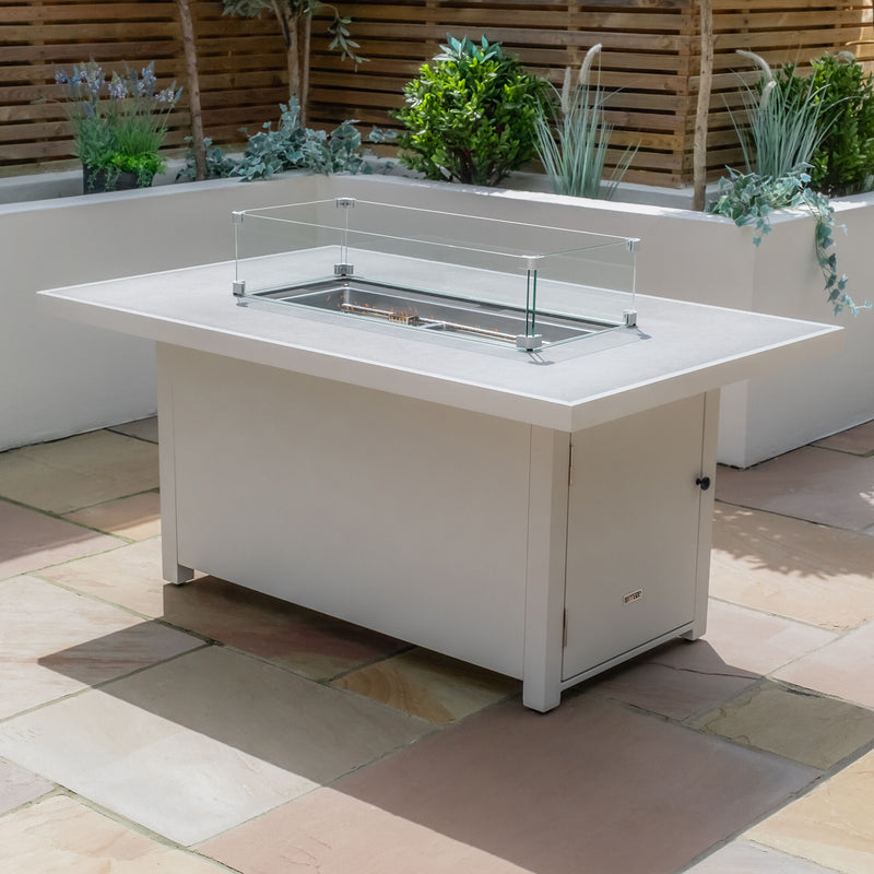 Maze - Amalfi/New York Aluminium Fire Pit Table - White