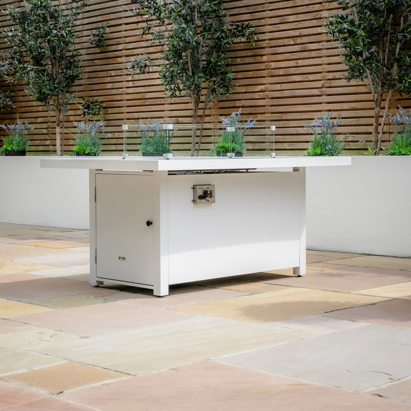 Maze - Amalfi/New York Aluminium Fire Pit Table - White