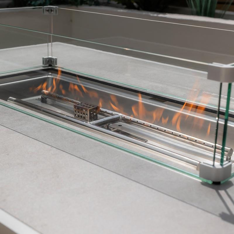 Maze - Amalfi/New York Aluminium Fire Pit Table - White