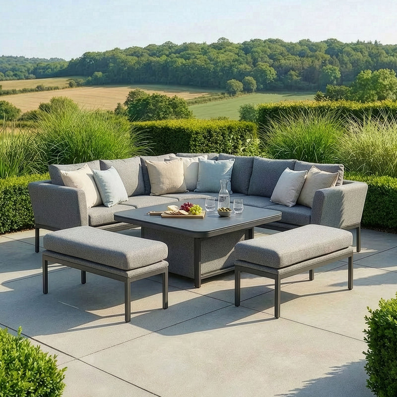 Maze Pulse Deluxe Square Corner Dining Set - Zinc Grey - image 2