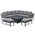 Maze - Outdoor Fabric Pulse Deluxe Square Corner Dining Set with Rising Table - Zinc Grey
