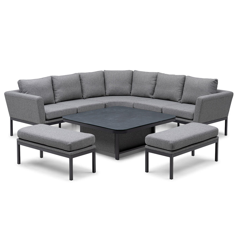 Maze Pulse Deluxe Square Corner Dining Set - Zinc Grey - image 1