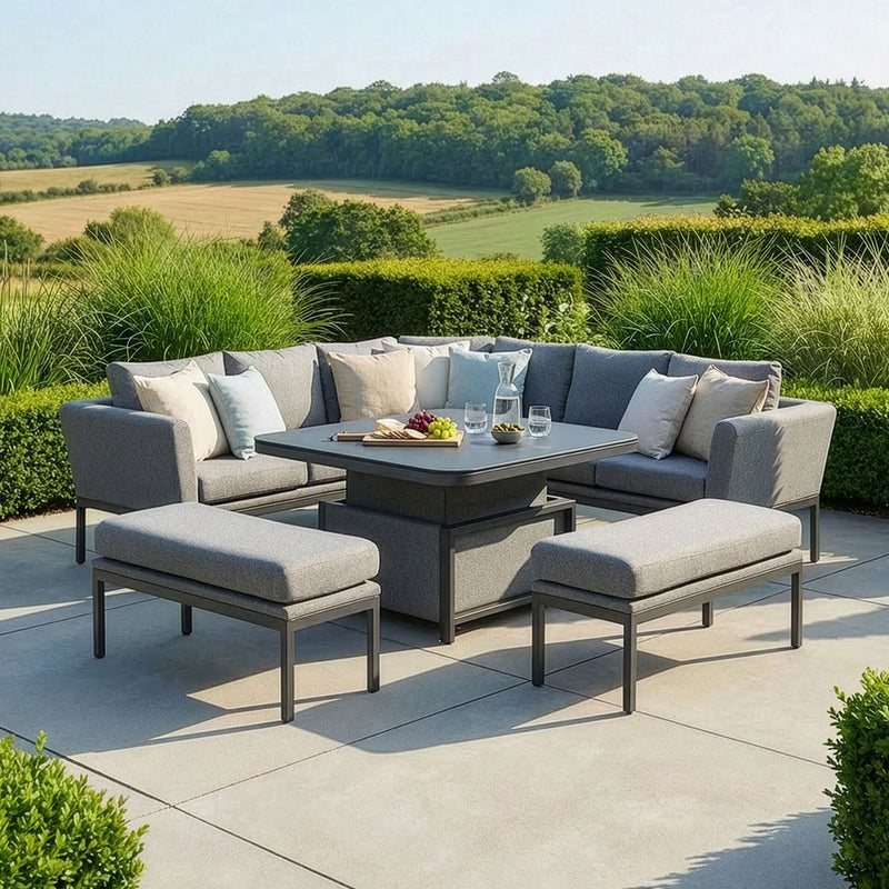 Maze Pulse Deluxe Square Corner Dining Set - Zinc Grey - image 3