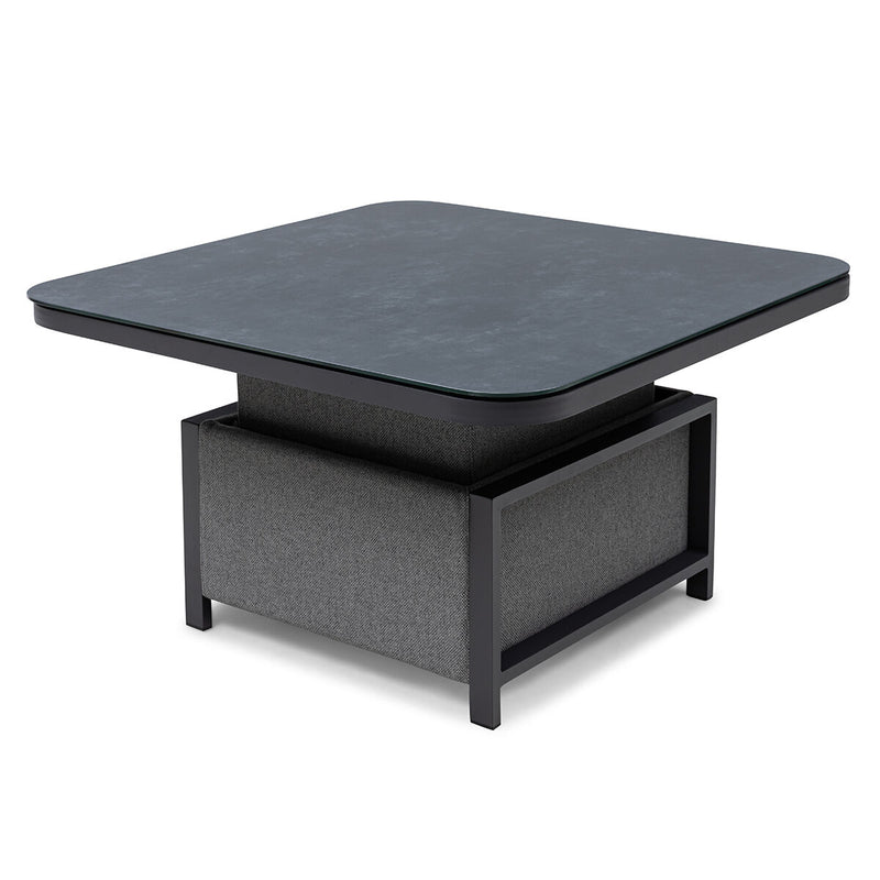 Maze - Outdoor Fabric Pulse U-Shape Corner Dining Set with Rising Table - Zinc Grey