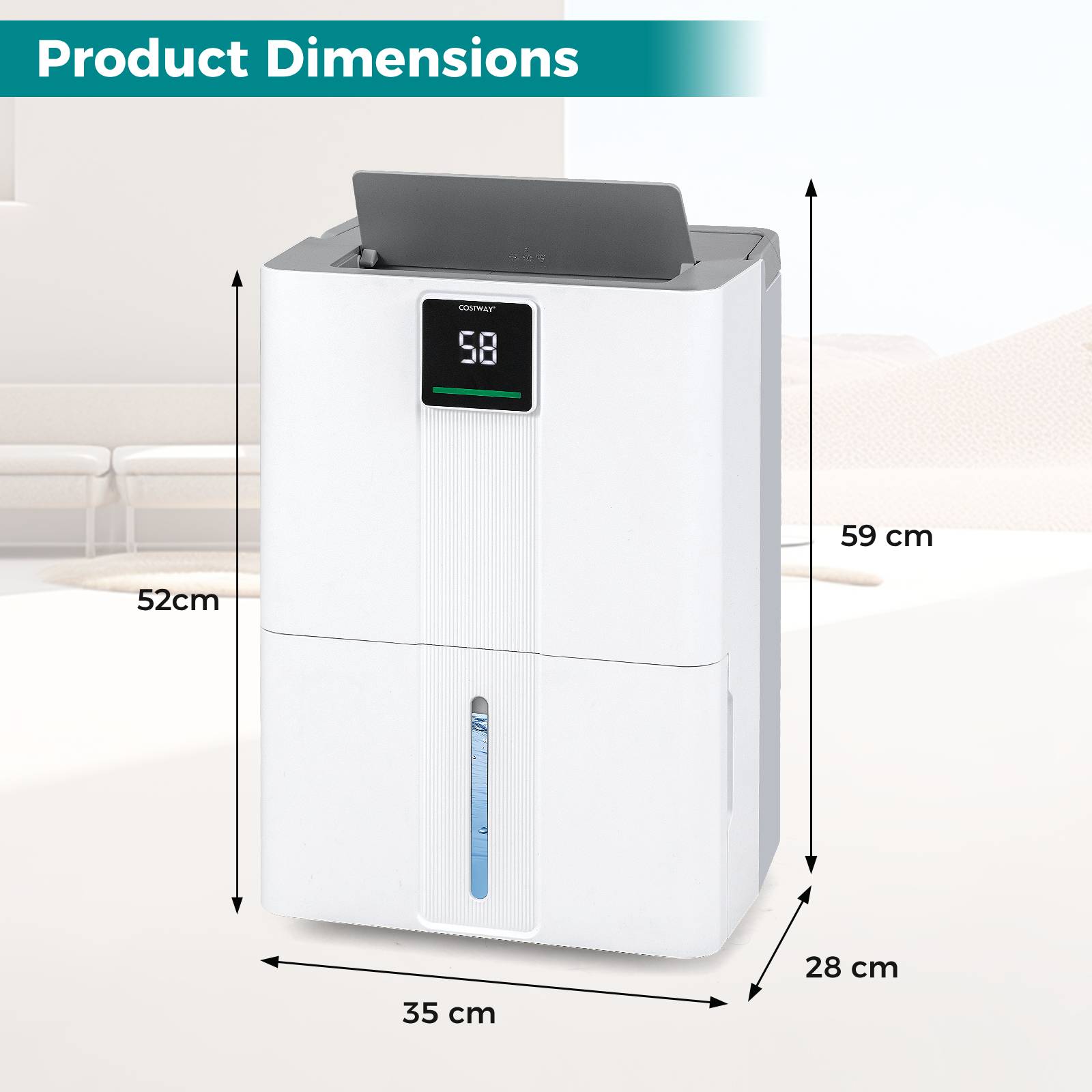 40L Dehumidifier for Home 50 M2 Portable Dehumidifier with 3 Modes