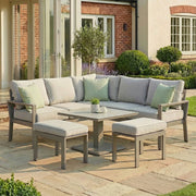 Maze Montreal Small Garden Sofa Dining Set with Rising Table - Cool Linen