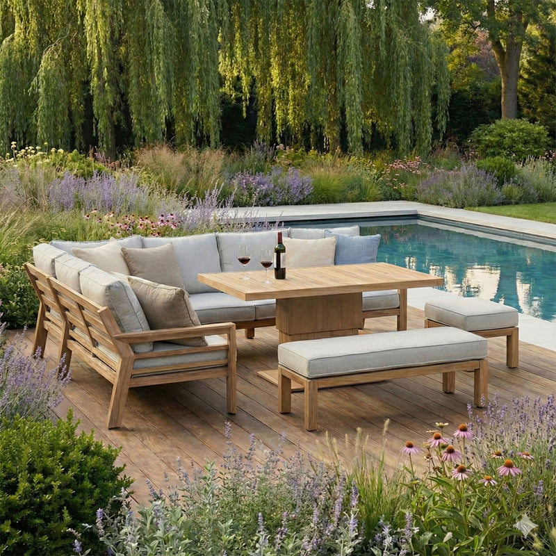 Maze New York Corner Dining Set rising table