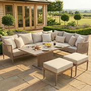 Maze Havana Large Corner Dining Set - Natural Linen