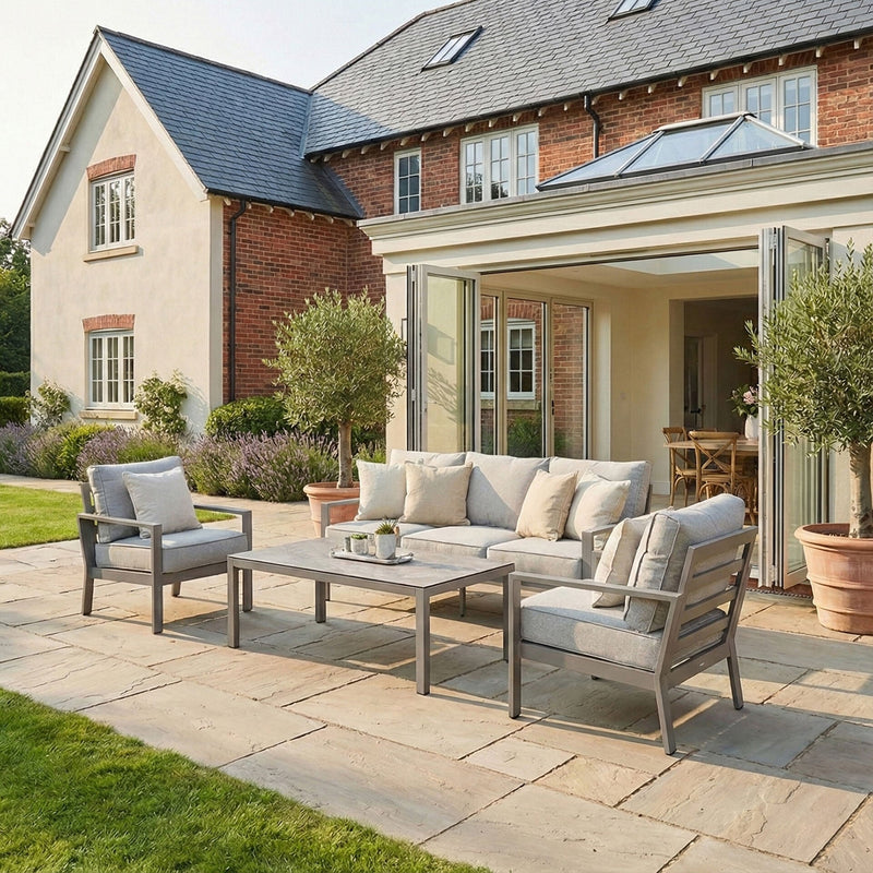 Maze Montreal 3 Seat Garden Sofa Set - Cool Linen