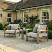 Maze Sicily 2 Seat Lounge Set - Cafe Frame Latte Cushions