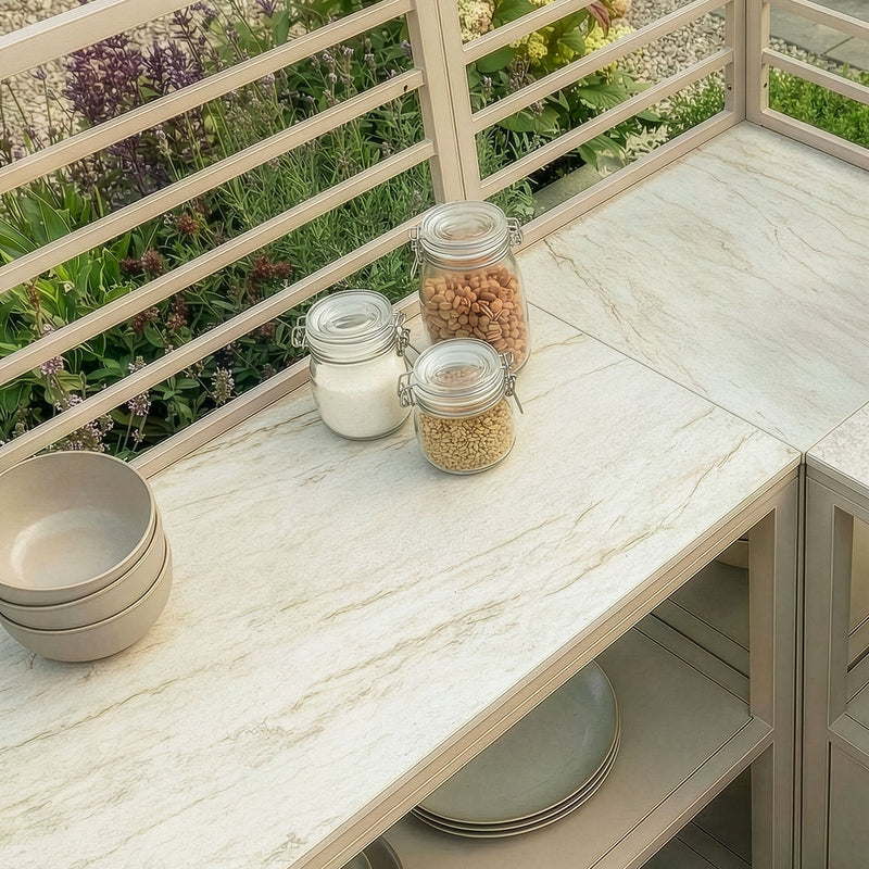 Maze Sicily Outdoor Kitchen and Bar Latte - lifestyle view