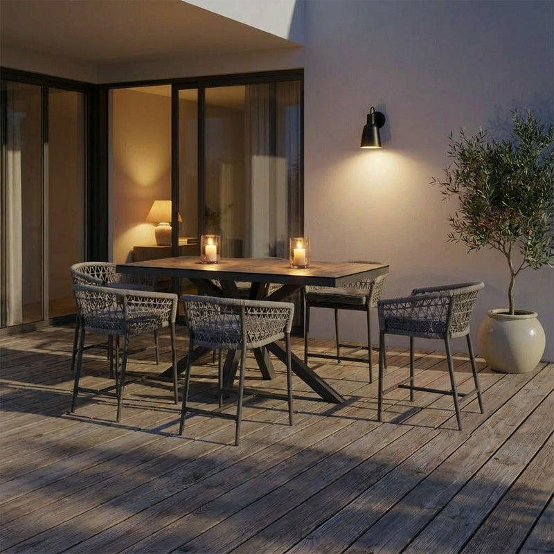 Maze Monaco 6 Seat Bar Set Cool Linen - angle view 2