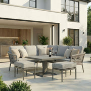 Maze Monaco Small Corner Dining Set - Cool Linen