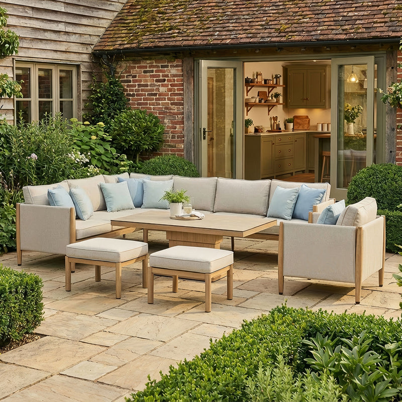 Maze Burford Large Corner Dining Set with Armchair - Almond