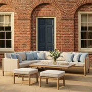 Maze Burford Large Aluminium Corner Dining Set with Rising Table - Almond