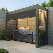 Maze Como Freestanding BBQ Shelter with Adjustable Louvre Panels - Grey