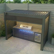 Maze Como BBQ Shelter - Grey, side profile view