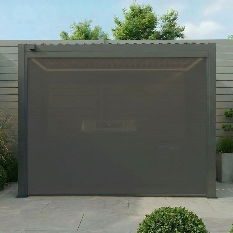 Maze Como BBQ Shelter - Grey, in garden lifestyle setting