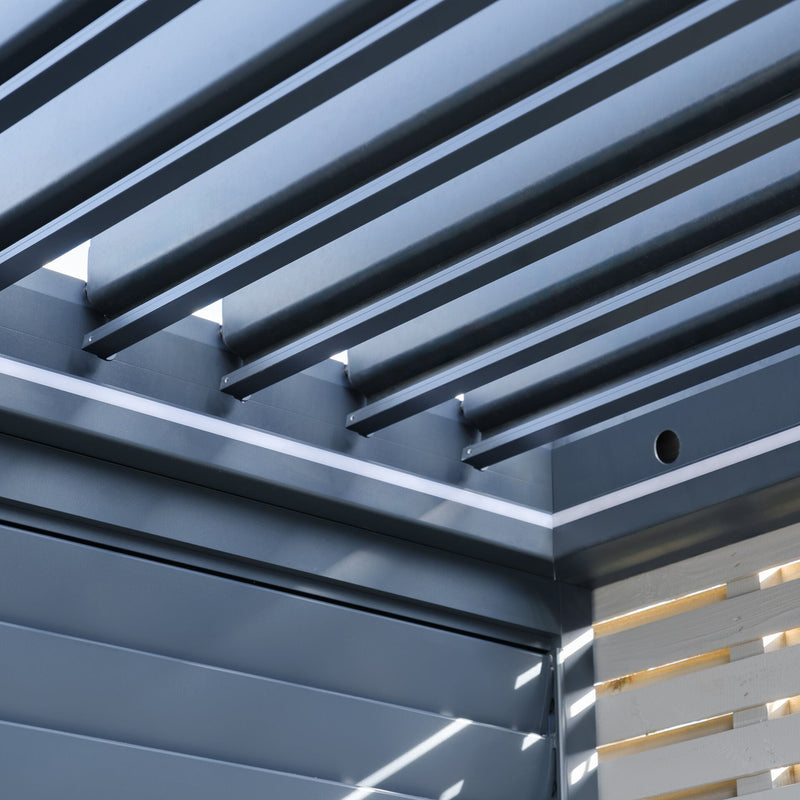 Maze Como BBQ Shelter - Grey, textilene privacy blind detail