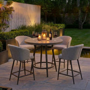 Maze Zen 4 Seat Low Round Bar Set Latte - angle view 2