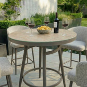 Maze Zen 4 Seat Low Round Bar Set Latte - lifestyle view
