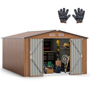 Costway 426 x 300cm Large Outdoor Wooden Storage Shed Garden Tool House GT4433BE