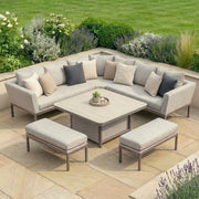 Maze Pulse Deluxe Square Corner Dining Set - Latte