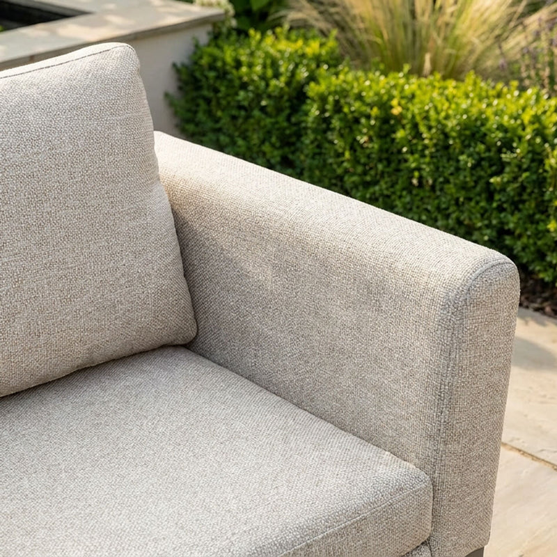 Maze - Outdoor Fabric Pulse Deluxe Square Corner Dining Set with Rising Table - Latte