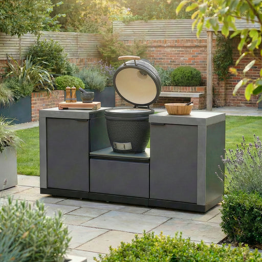 Maze Ember Small Linear Outdoor Kitchen Kamado Set with 18 inch Kamado - main view
