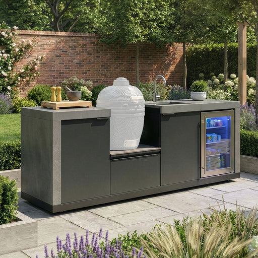 Maze Ember Small Linear Outdoor Kitchen Sink and Fridge - main view
