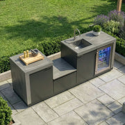 Maze Ember Small Linear Outdoor Kitchen Sink and Fridge - view 3